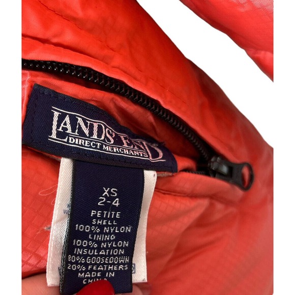 Lands End Women Pink XSP 2-4) Reversible Quilted Down Puffer Goose Down‎ Jacket - Picture 6 of 6
